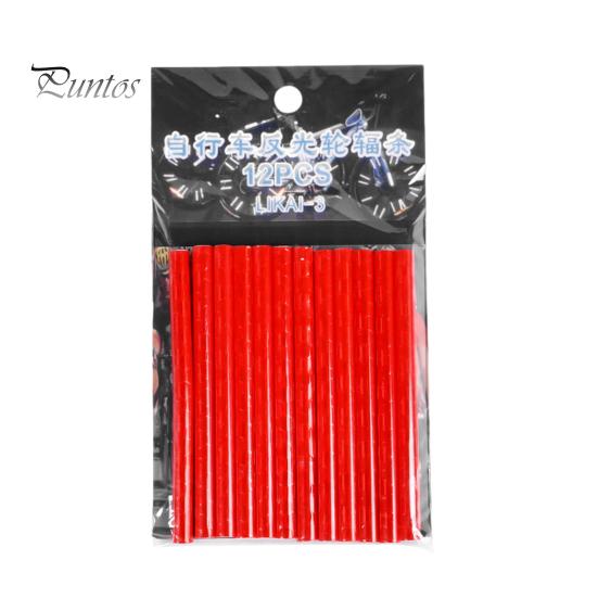 Colorful Wheel Decoration Reflector 12Pcs Bicycle Spoke Skins Wraps Night Riding Universal Easy Bike Accessories To Install Road Mountain Reflectors