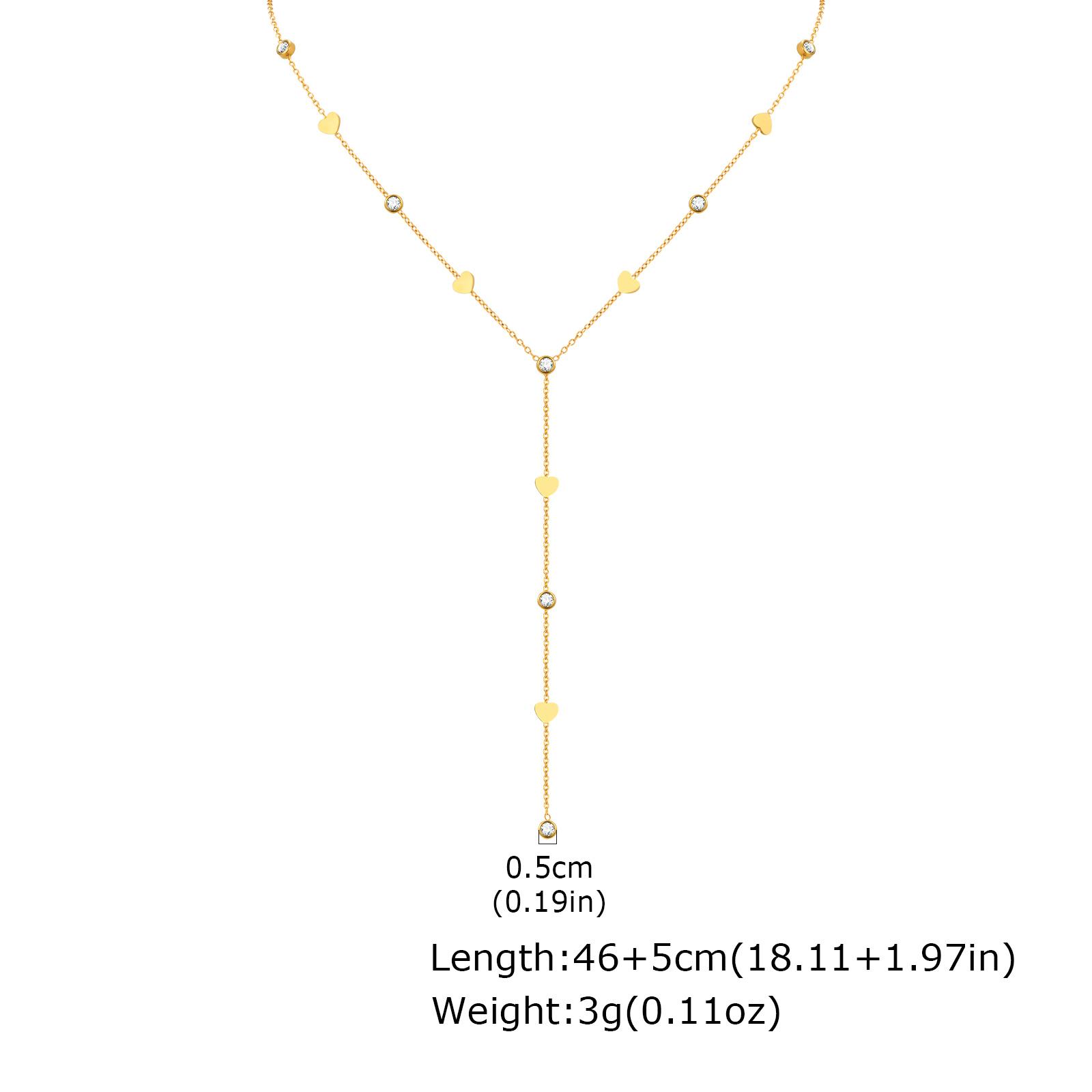 

Cross Y-shaped Lariat Necklace For Women, Long Zirconia Drop Chain Necklace, Stainless Steel Non Tarinsh Jewelry