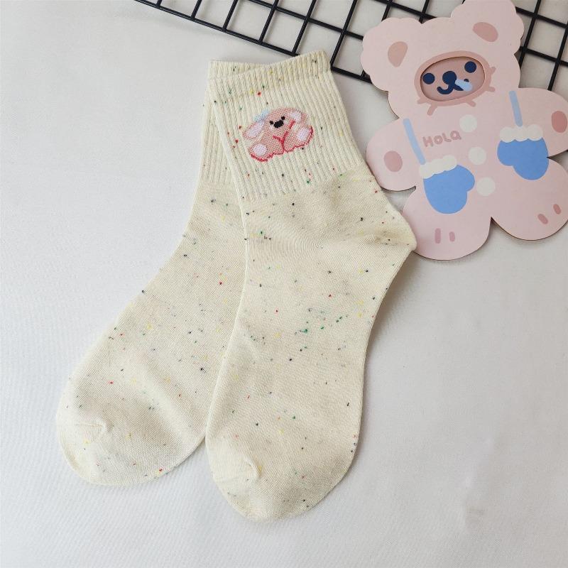 

Socks for Girls, Spring and Autumn Animals, Cartoon Women, Mid-calf Socks, Sports Socks, White Socks, Cute Ladies 1 pair