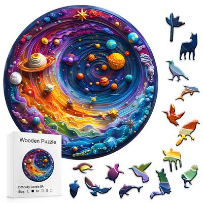 Puzzle en bois pour adultes, planète spatiale, puzzle de forme irrégulière, jouets de jeu familiaux, le meilleur cadeau pour les enfants