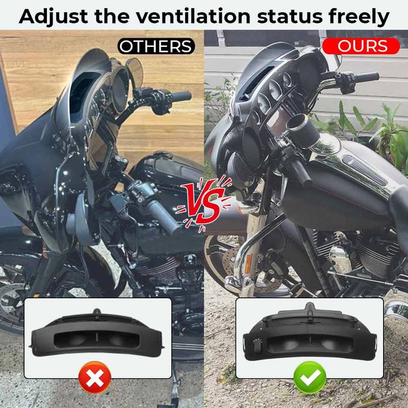 For Harley Touring 2014-later Electra Glide Inner Fairing Air Duct with Door Button Bezel Matte Black ABS Car Accessories