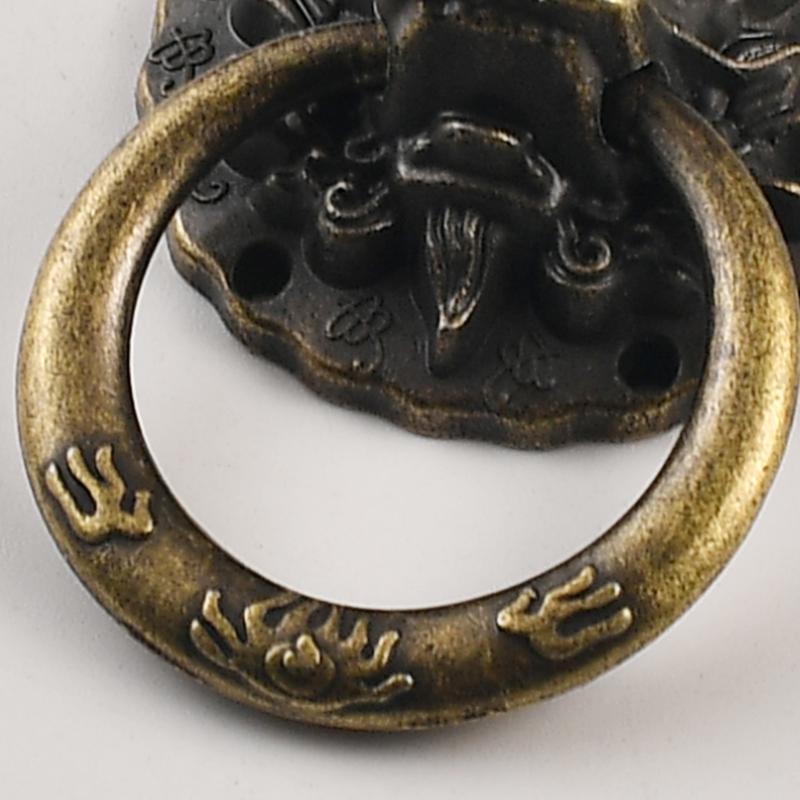 Antique Lion Head Handle Zinc Alloy Small Size Chinese Style Drawer Pull Handle