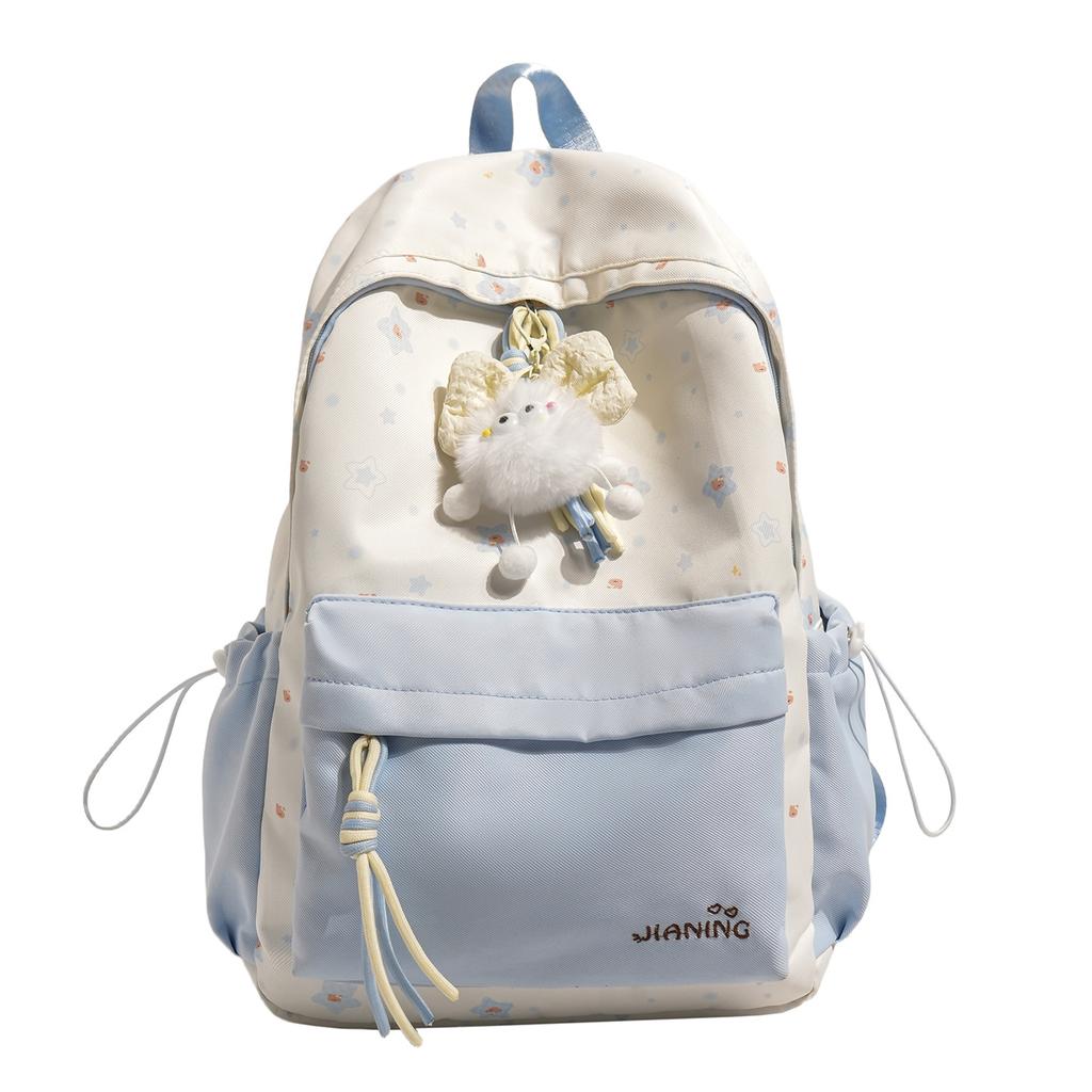 Schoolbagins wind small fresh girl heart school bag middle and high school students contrasting color backpack girls travel light backpack