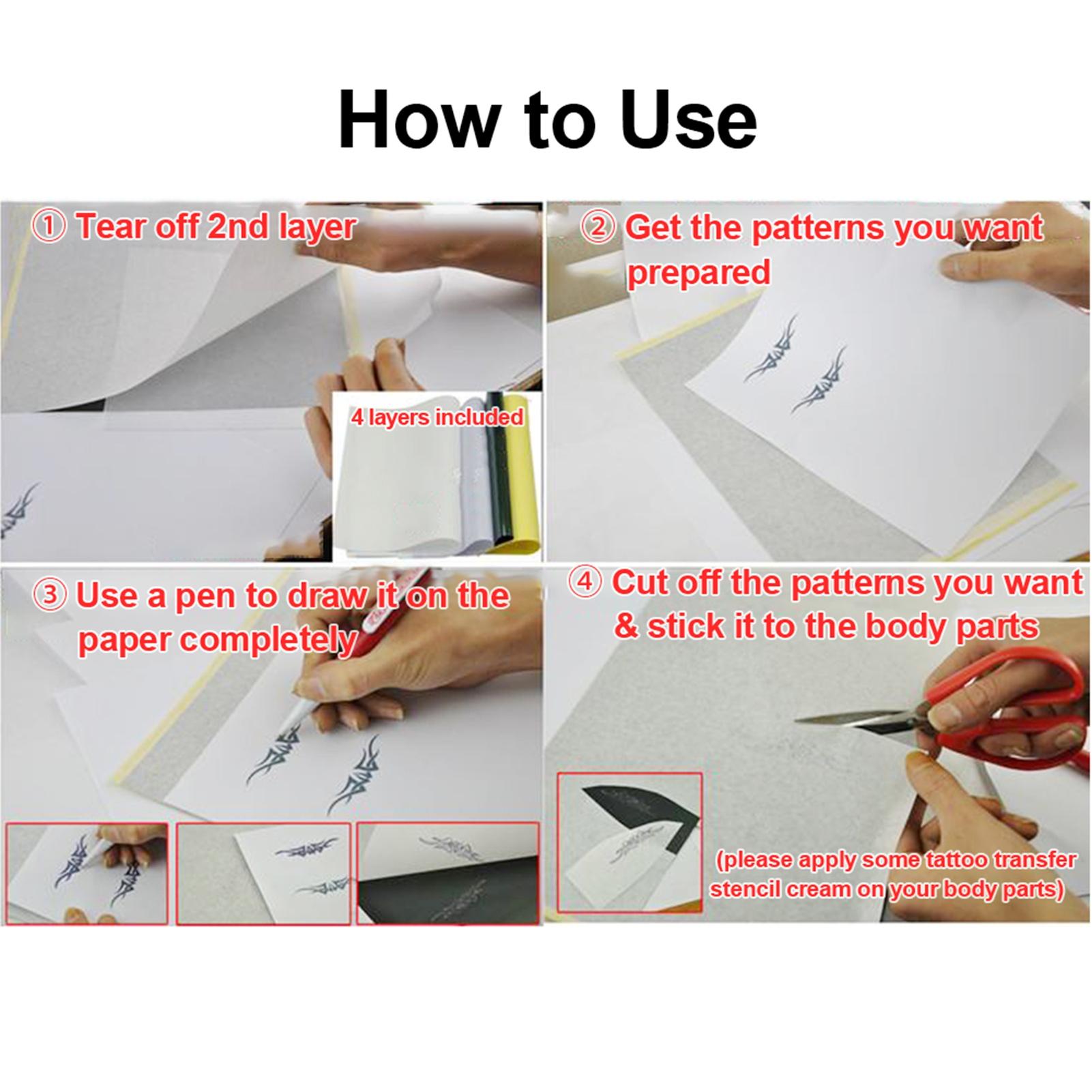 100 Sheets   Transfer Stencil Paper Tattoo Practice Skin for Tattoo Needle Machine