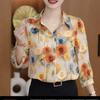 Shirt summer new printed shirt mother temperament fashion shirt loose and thin foreign seven-point shirt top