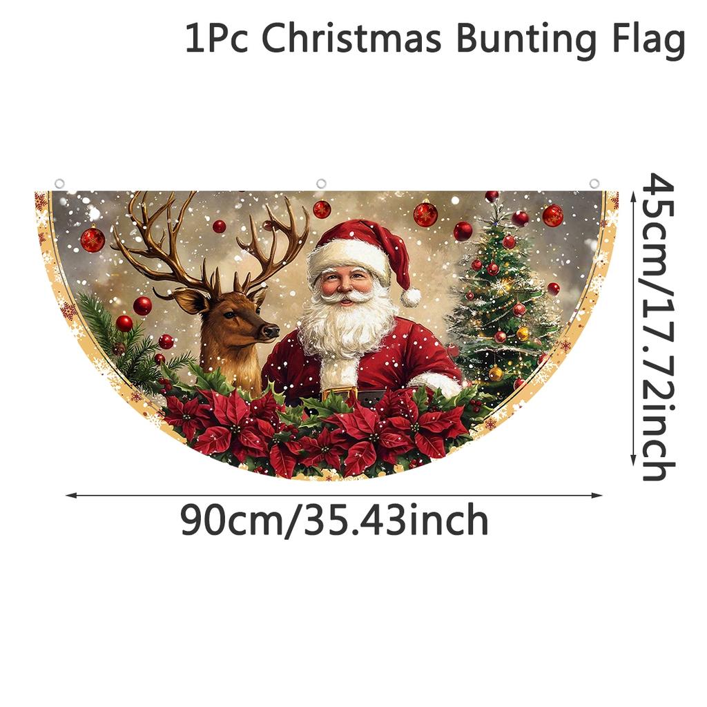 Christmas Outdoor Fan-shaped Flag Banner Christmas Decor for Home 2026 Cristmas Drop Ornament Xmas Navidad Gifts New Year 2026