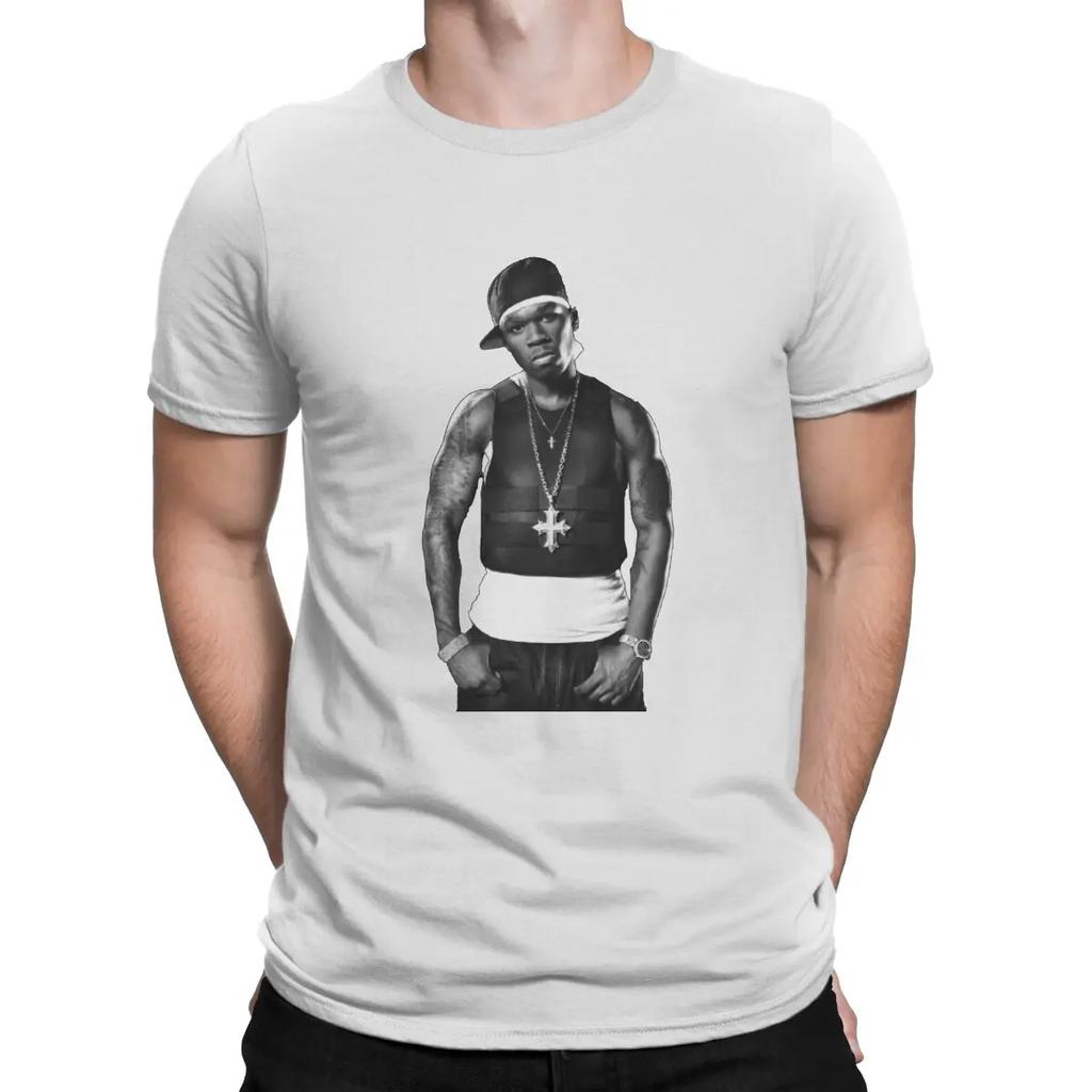 Beliebtes amerikanisches Rap-Sänger T-Shirt für Herren 50 Cent Mode 100% Baumwolle T-Shirts Rundhals Kurzarm T-Shirts Geschenkidee Oberteile