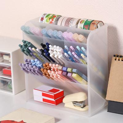 Multi Functional Desktop Pen Holder, Transparent Large Capacity Pen Holder, Stationery Organizer, Office Desk Pen Storage Rack