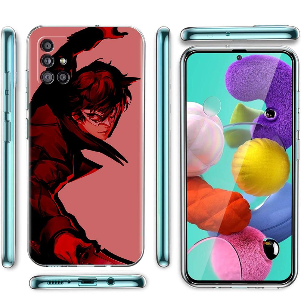 Persona 5 P5 Joker Phone Case For Samsung Galaxy A51 A71 A21S A12 A11 A31 A41 A52 A32 5G A72 A01 A50 A70 Silicone Clear Cover