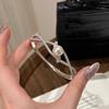 Original silver  Diamond inlay White Pearl bangles for women Fashion and Elegant Hollow out bracelets Wedding  Gift