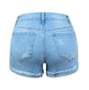 2023 Women's High Elastic Mid-Waist Ripped Denim Shorts