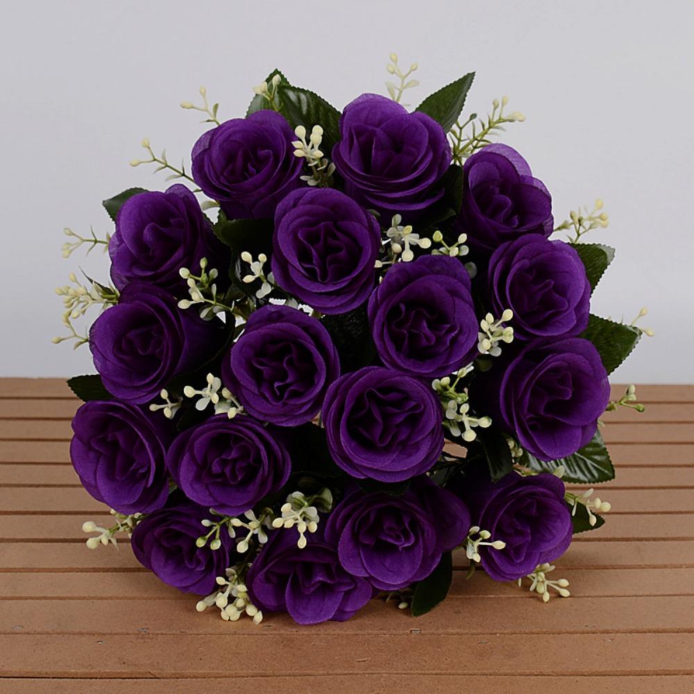 18 Heads Real Happy Flower Mini 10 Colors Natural Simulated Rose Photography Photo Gift Rose Flowers Decorative Home Decorative