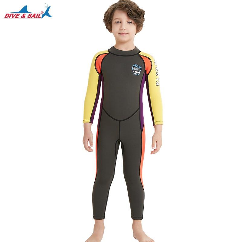 2.5mm Kids Full Wetsuit Long Sleeve Dive Suit Snorkeling Swimming Warmth UV Protection