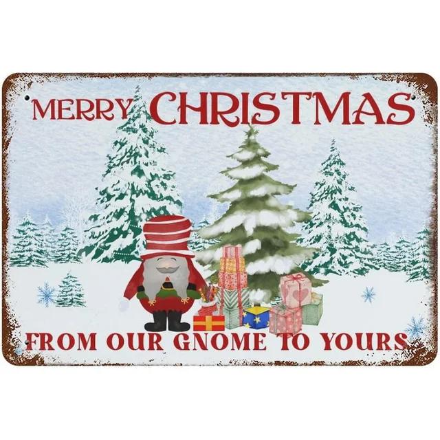 Vintage Merry Christmas Metal Tin Sign  Rustic Wall Art Plaque for Home Cafe Garden Bar Club Man Cave  Perfect Holiday Decor