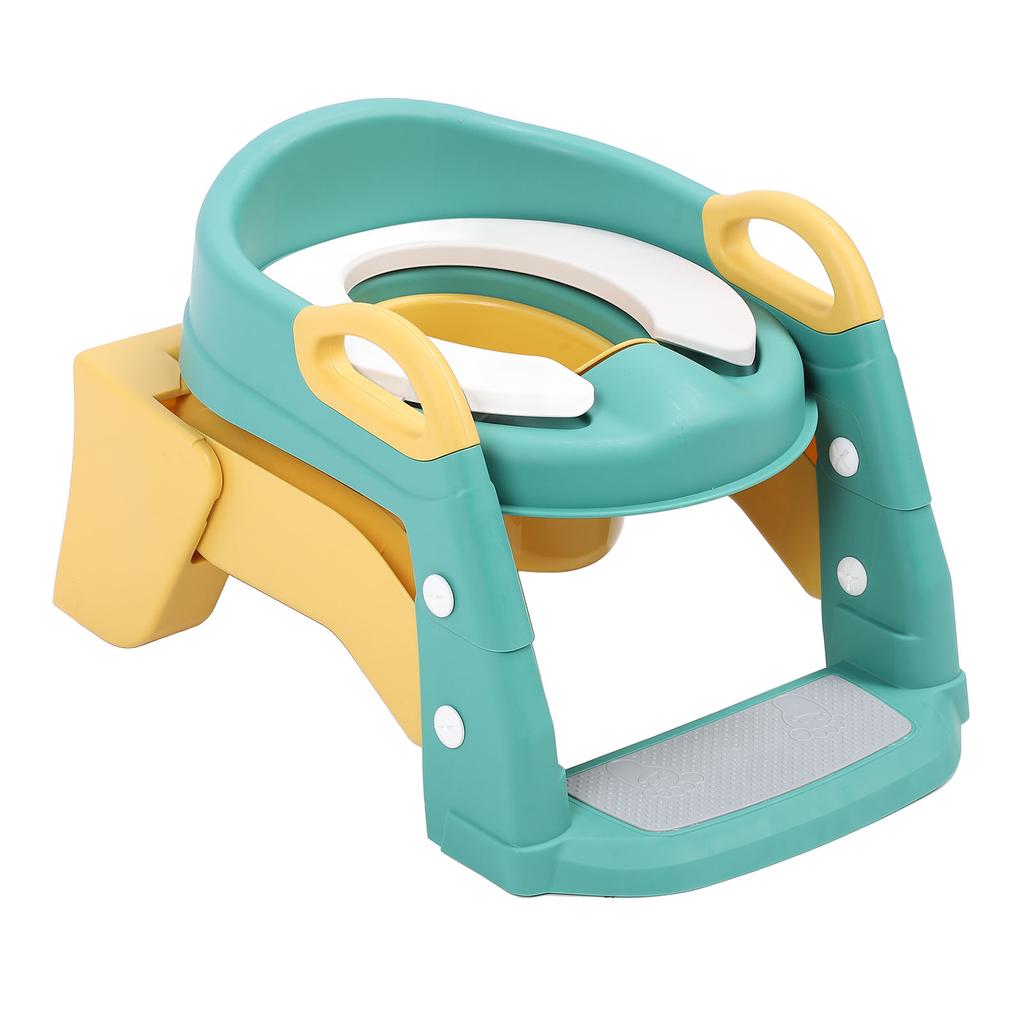 3 In 1 Folding Potty Training Seat with Step Stool PU Anti Slip Ladder Potty Training Toilet for