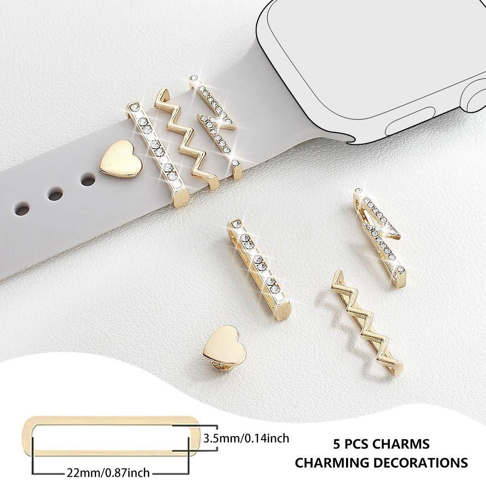 Metal Strap Decorative Ring Jewelry Fashion Bracelet Decoration Diamond Charms Ornament for Apple Watch Band