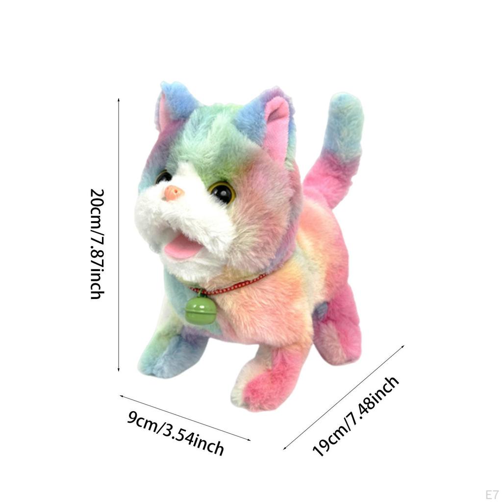 Electric Plush Animal Cat Toy Children's Pet Tail Wagging Meowing Electronic for Bedtime