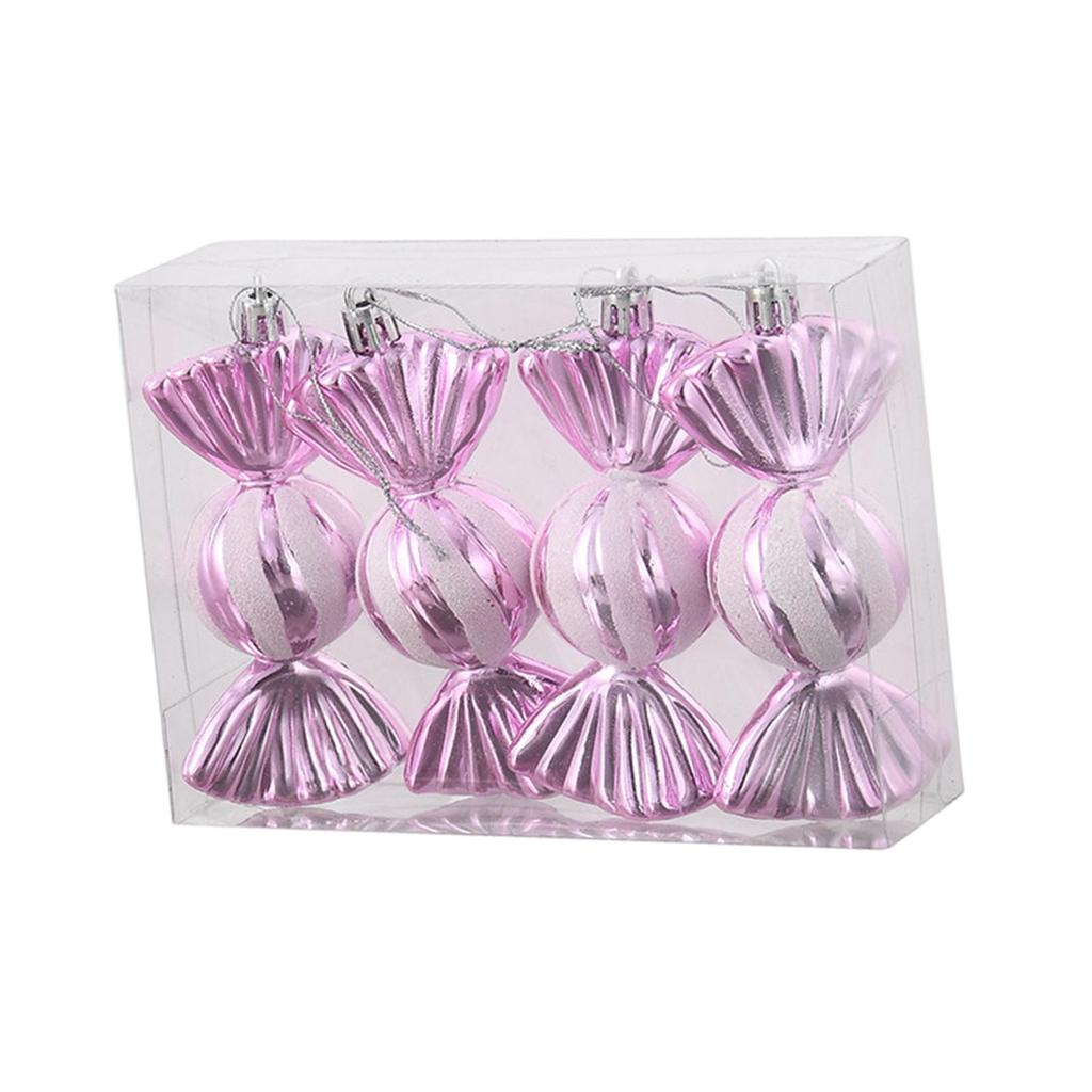 4 Pieces Christmas Candy Pendant Decoration Lovely Christmas Tree Ornaments with Rope for Birthday Festival Celebration
