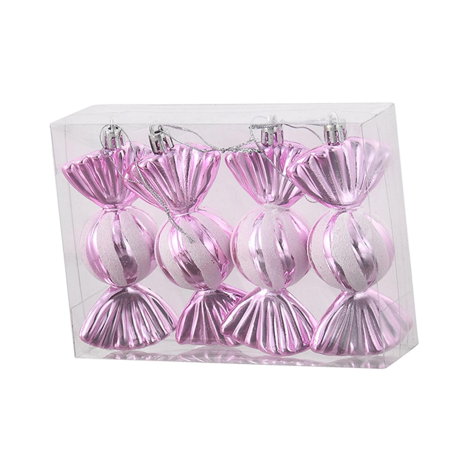 

4Pcs Christmas Candy Pendant Decoration with String Xmas Tree Decorations Lovely Christmas Tree Ornaments for Graduation Home рожевий