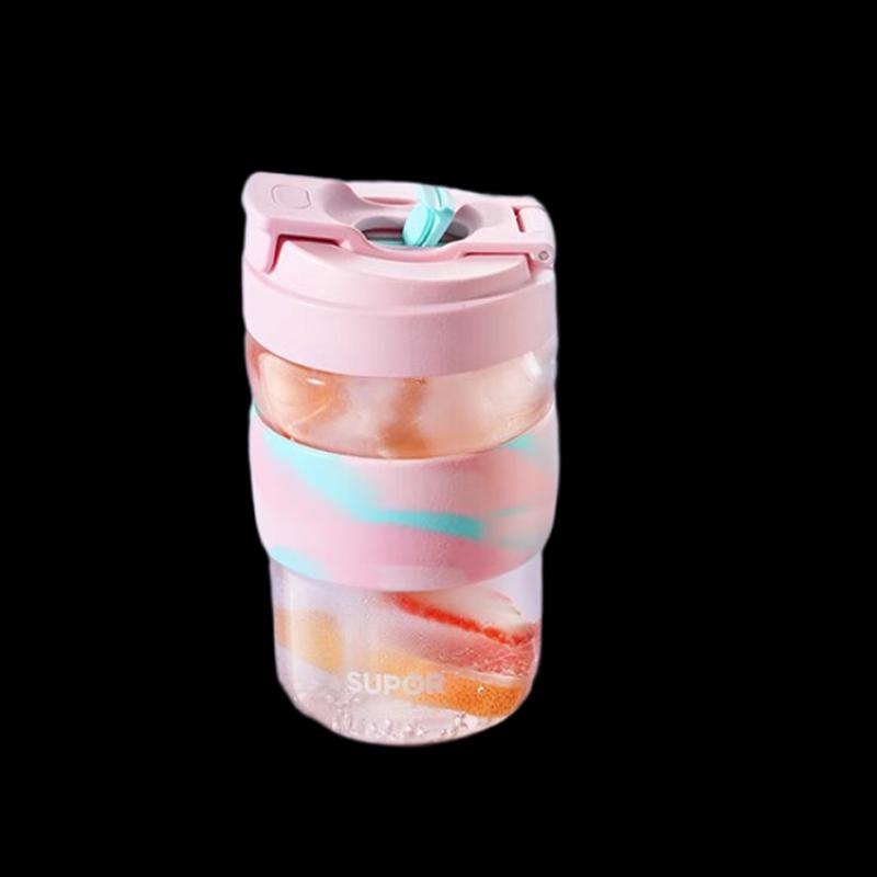 SUPOR Glass Water Bottle with Straw