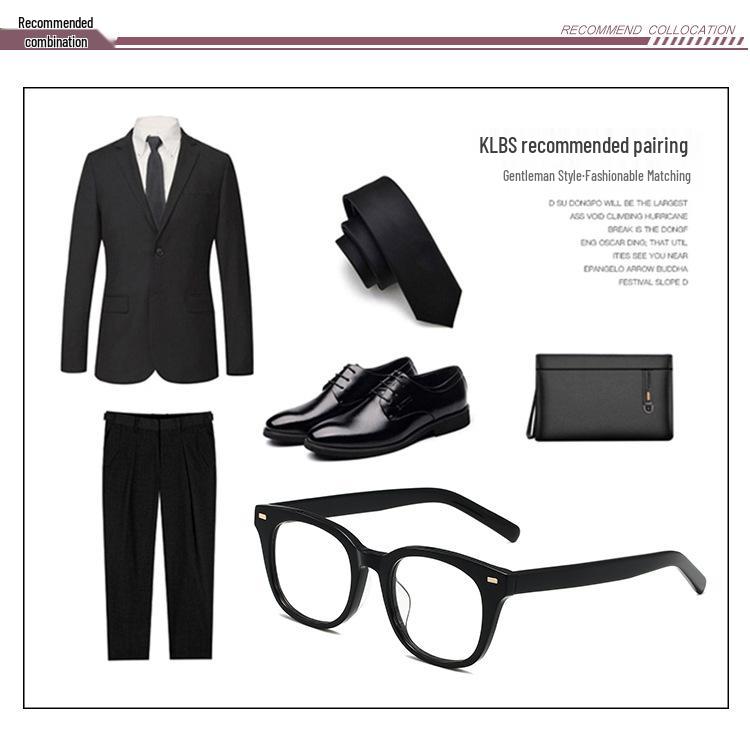 High-End Anti-Blue Light Thick Frame Glasses, Myopia-Compatible, Ultralight Browline Design.