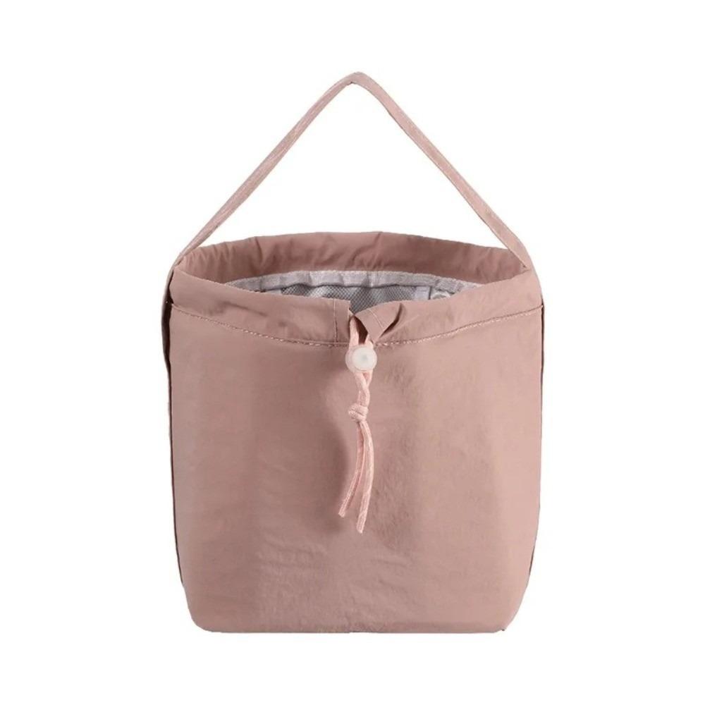 

Large Capacity Portable Lunch Box Bag Insulated Solid Color Picnic Bag Hand-Held Waterproof Hand Bag For Students Office Workers розовый