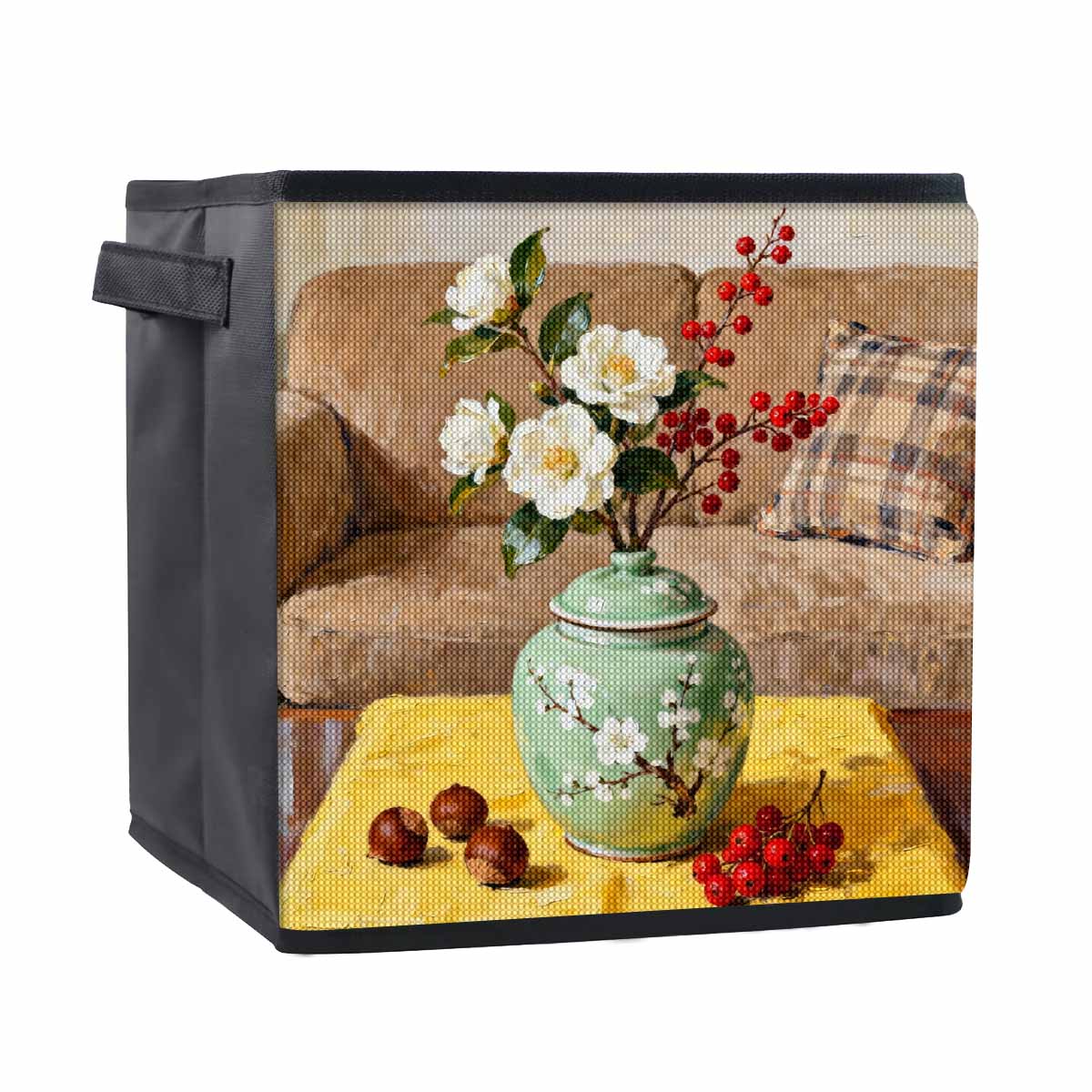 

Vases and Fruits 5D Diamond Painting Storage Basket Full Round Drill Mosaic Diamond Embroidery Cross Stitch Kits Home Decor Home Decor 25cmx25cm