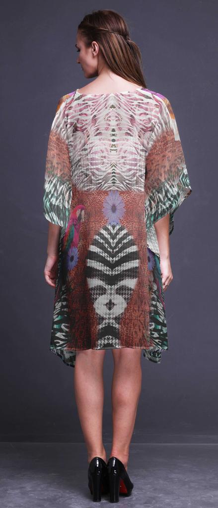 Phagun Damen Kaftan Urlaubs-Loungewear Midi-Kleid Strandüberwurf-4X-5X