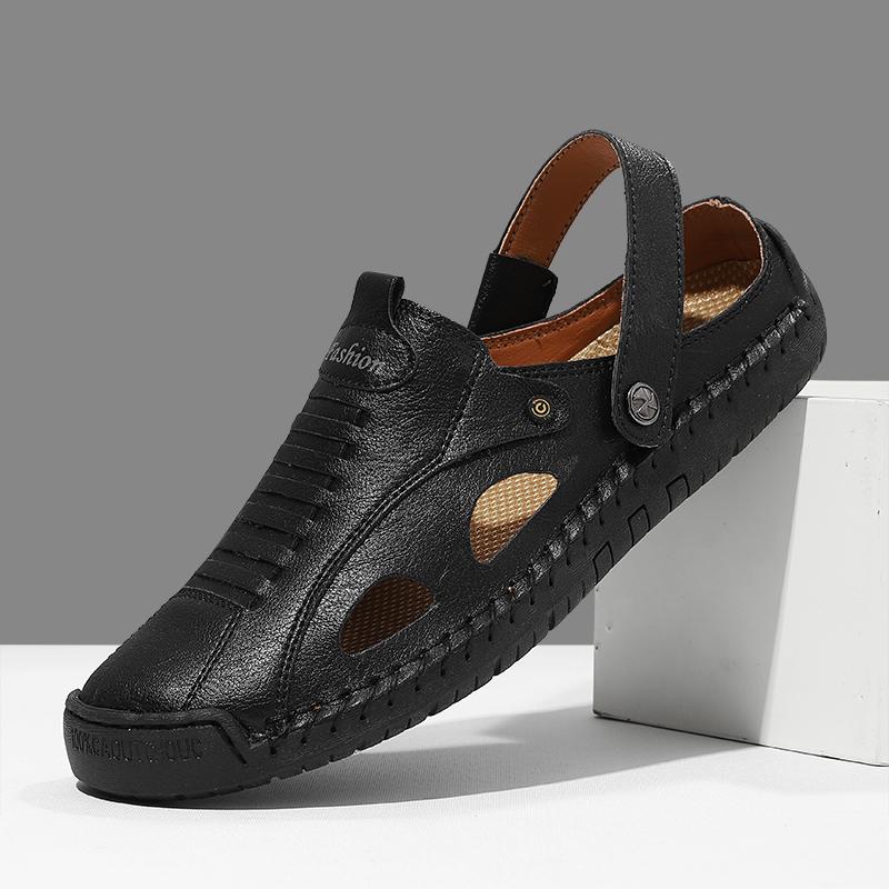 38-48 Sandalias de Playa de Cuero de Verano para Hombre Talla Grande