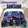 Solo Leveling Pattern Bedding,Quilt Set Quilt Cover Pillowcase Home Birthday Gift(1 * Duvet Cover + 2 * Pillowcase, Without Core)_lx