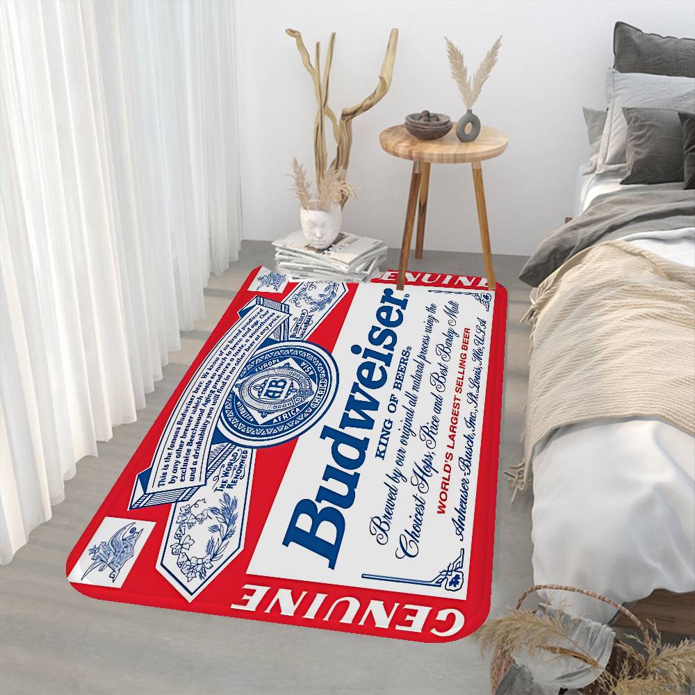 King Of Beer B-Budweiser Entrance Door Mat Washable Non-Slip Living Room Sofa Chairs Area Mat Kitchen Welcome Doormat