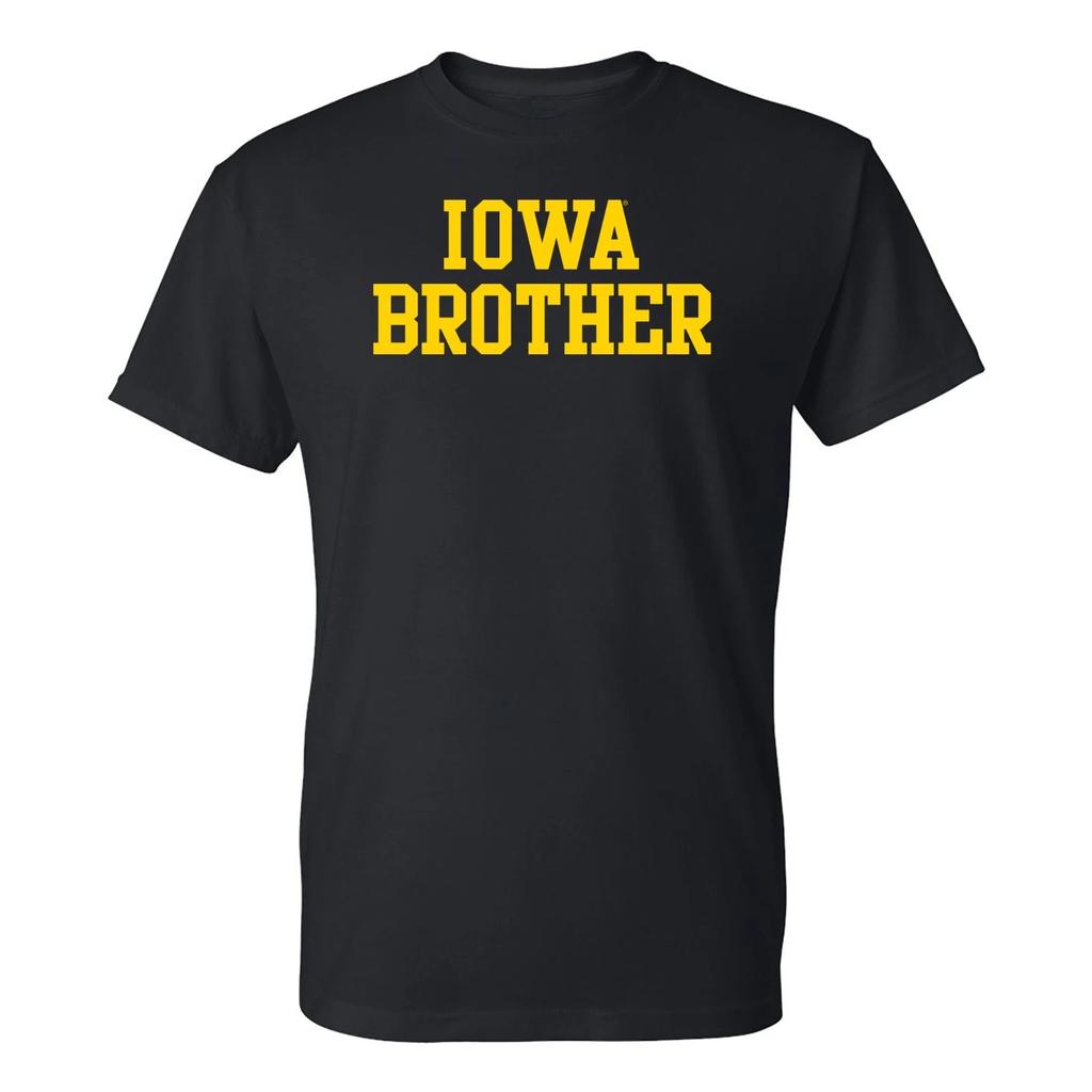 Iowa Hawkeyes Brother Basic Block, Team Color T Shirt - Black