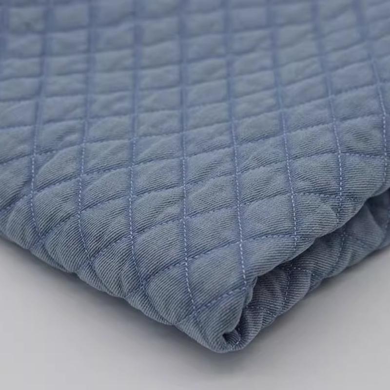 Quilted Cotton Washed Denim Fabric Autumn Winter Retro Thickened for Clothing Bag Designer Handmade Diy Sewing Material Cloth