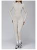 Plush Zipper Jumpsuit - Warm, Slimming, Long Sleeve Sportswear for Winter & Autumn