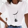Crew-Neck Slim Damen-T-Shirt, Hautfreundlicher Stoff, Lässige Dates