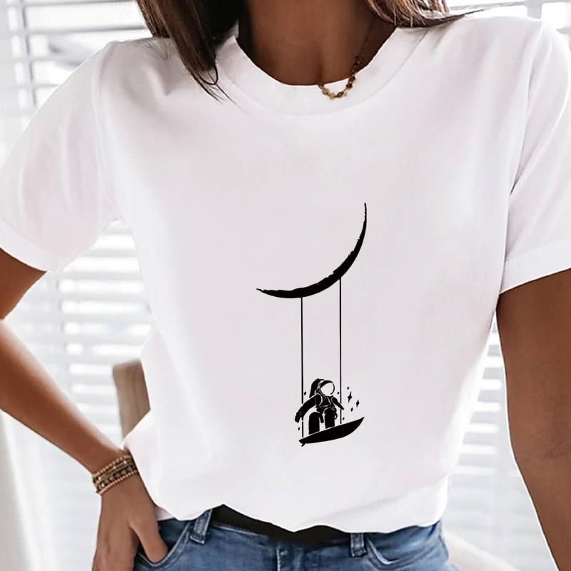Crew-Neck Slim Damen-T-Shirt, Hautfreundlicher Stoff, Lässige Dates