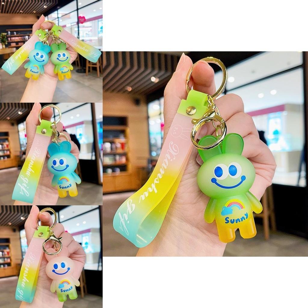 Bunny Adorable Cartoon Keychain Colorful Resin Rabbit Bag Charm Key Accessory