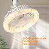 Smart Remote Control Iling Fan with LED Lighting Iling Fan with Lights Remote Control E27 Converter Base for Living Room