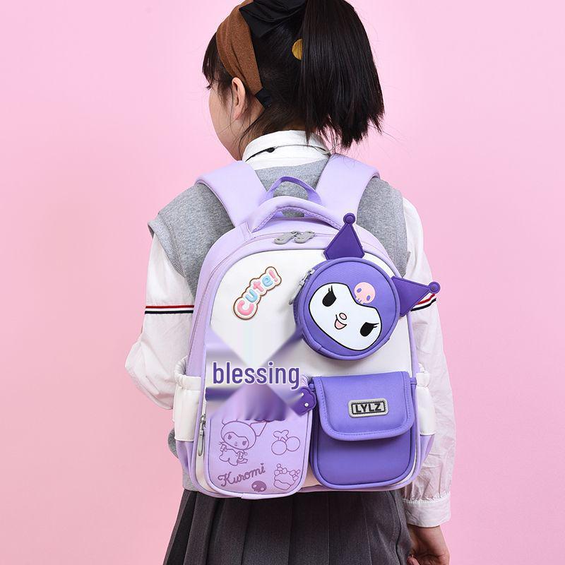 Kuromi Lightweight Cartoon Backpack for Girls - Cute, Weight-Reducing, Ideal for Kindergarteners