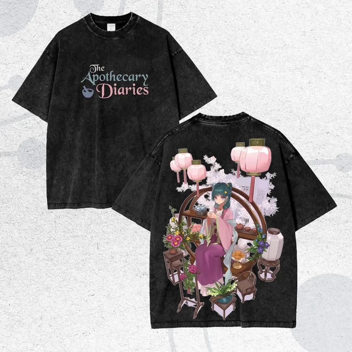 

Аниме Футболка «Дневники Аптекаря» для Мужской Одежды Маомао Повседневная Хлопковая Футболка Винтажная Y2k Стирка Оверсайз Футболки S