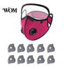 Cycling Face Guard Reusable Carbon Filter Dust Mask with Adjustable Goggles, 6-Layer Outdoor 10 Filters, Protection Breathing Valve, Eye Shield