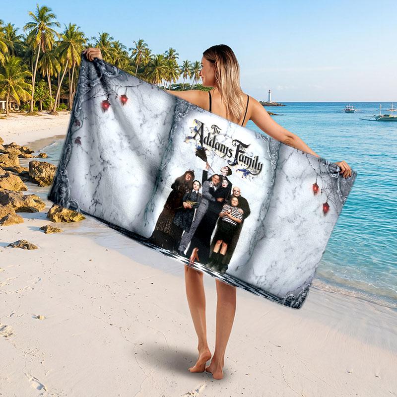 Large Beach TowelThe Addams Family Soft Absorbent Towel Beach Bath Home Use