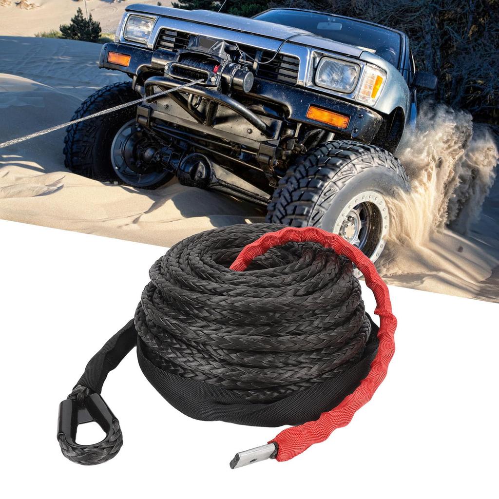 KIMISS Synthetic Winch X Ton High with Protective Sleeve for Vehicle Cable Line Rope, 9.5mm 23m, 7.5 Capacity, Strength, 4WD/ATV/UTV/SUV, Off-Road
