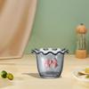 Glass Ice Cream Bowl Flower Shape Household Clear Serving Bowls Parfait Fruit Cup for Tea and