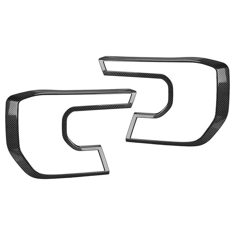 

1 Pair Headlight Headlamp Frame Guard Cover Trim Bezel Black Carbon Fiber Style Plastic Fit for Ford Ranger 2024
