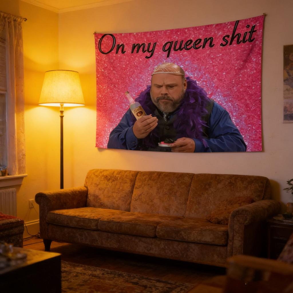 Bertram On My Wall Tapestry 40X60, Funny Bedroom Dorm Classroom Decor, Humorous Wall Hanging Gift For Friends
