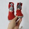 Spring-Autumn Cotton Cartoon Baby Floor Socks Shoes - Breathable Rubber Sole Toddler Shoes