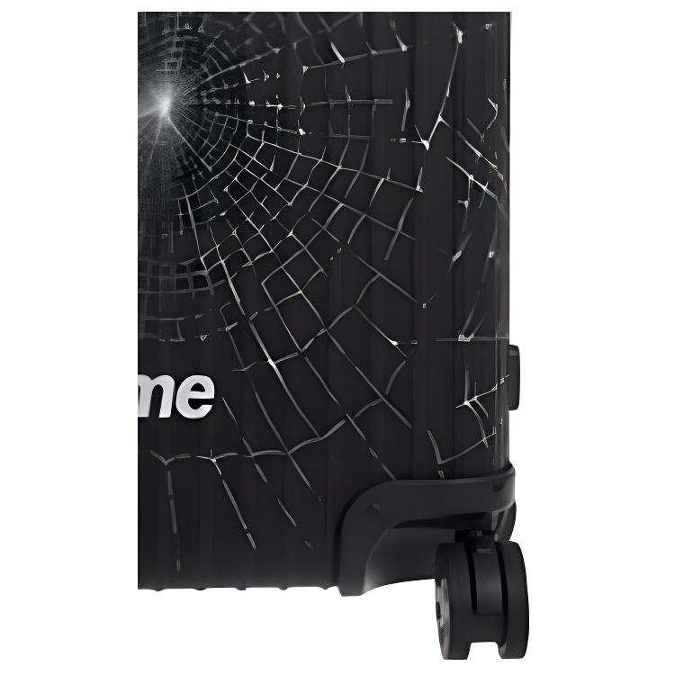 Supreme Rimowa Collaboration Spider Web Bo FW19 Metal Aluminum Magnesium Alloy Suitcase Luggage 30 Inch Unisex Black SUP-FW19-10736