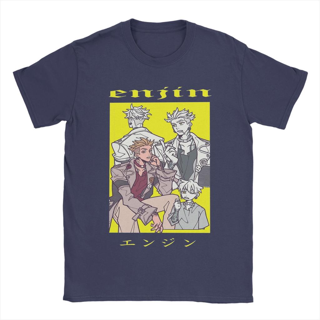 Men Enjin Gachiakuta Anime T Shirts 100% Cotton Tops Humor Short Sleeve Round Neck Tees Birthday Gift T-Shirts