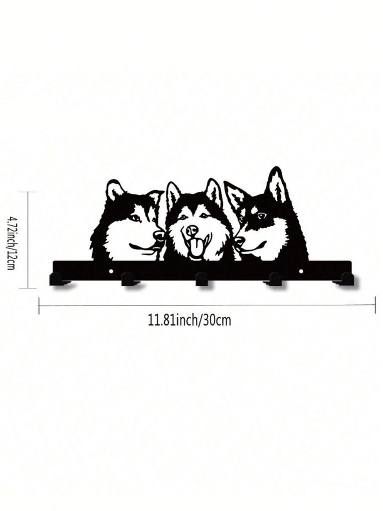 1-2pcs Black Iron Dog Wall Hook, Cute Animal Hanger for Home Decor, Keys & Towels, Dog Lover Gift